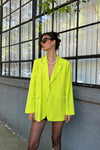 Brooklynn Relaxed Fit Oversized Blazer- Neon Green