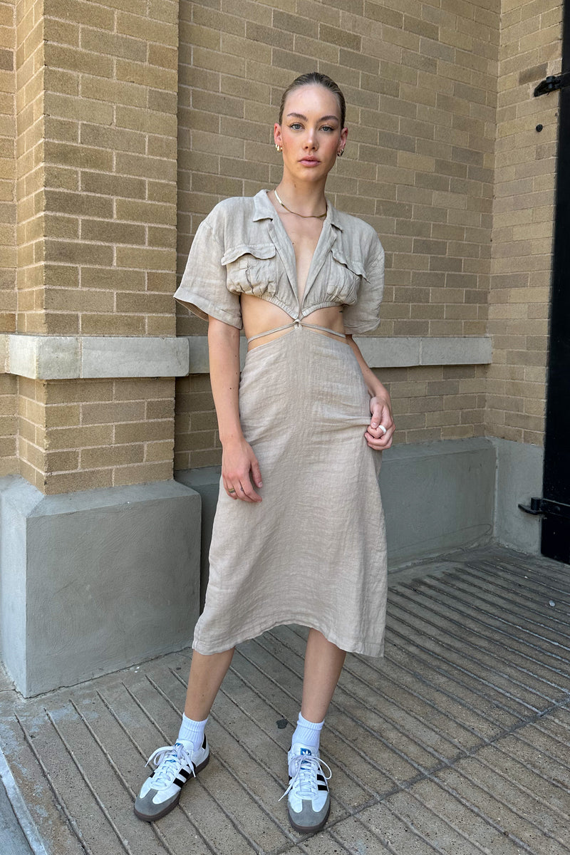 linen two piece dress Reformation Yuca Linen Dress Two Piece 6 White Unworn
