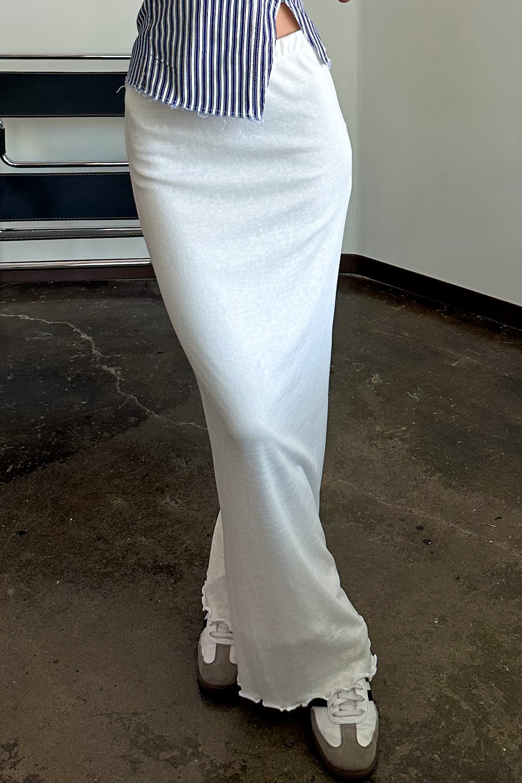 Luna Jersey Maxi Skirt - White