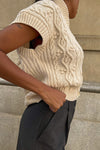 Tori Open Back Cable Knit Sweater