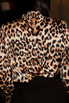 Ximena Leopard Satin Top