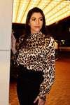 Ximena Leopard Satin Top