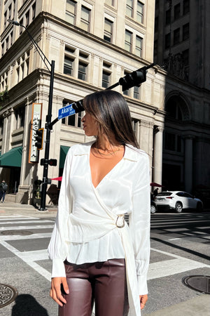 Asymmetrical Satin Blouse