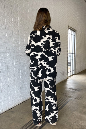 Athena Oversized Jacket - Cow Print
