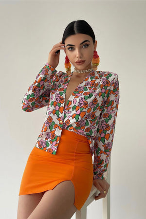 Aurora Cropped Floral Blouse