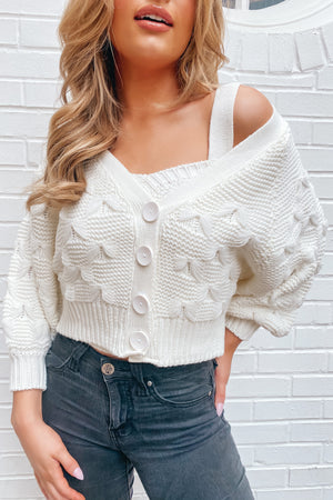 Wendy Cropped Sweater Set - Ivory