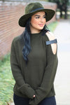 Abigail Shoulder Buckle Sweater - Army Green