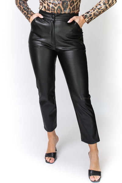 Celeste High-Waisted Vegan Leather Leggings - Conceited Co.